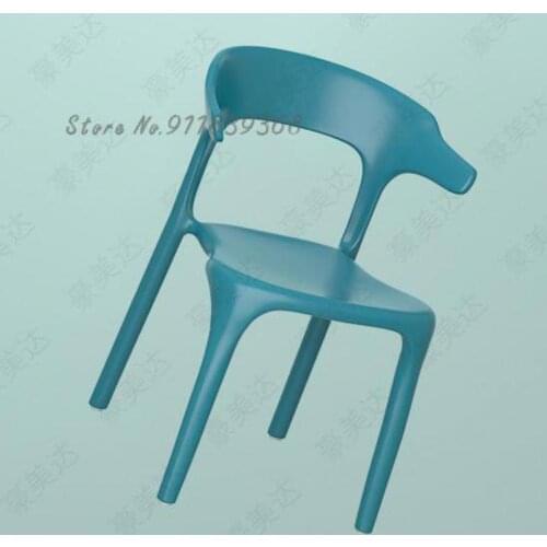 Chair backrest modern minimalist household plastic horn stool light luxury milk tea coffee shop casual dining table office chair