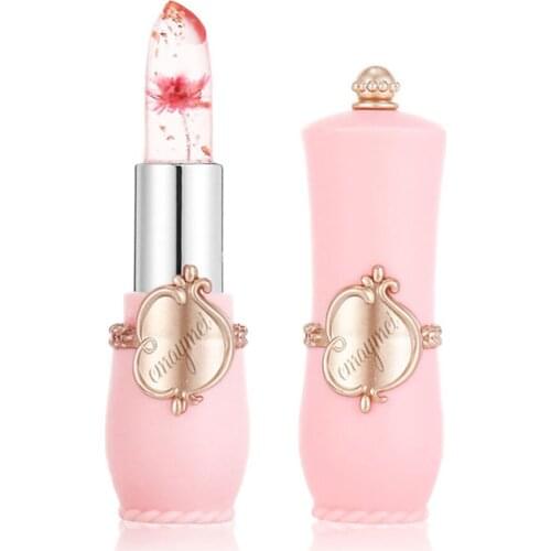 Moisturizing Lip Gloss Transparent Jelly Flower Lipstick Temperature Change Waterproof Makeup Lip Balm Cosmetic Makeup Tool