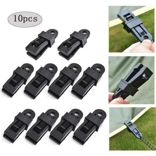 10pcs Tarpaulin Clip Tent Pull Clip Travel Outdoor Windproof Lashing Buckle Naturehike Camping Caravan For Canopies Barb Clip