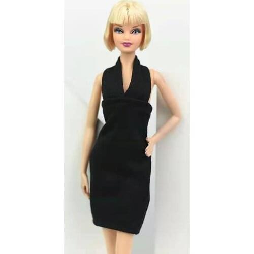 1/6 BJD Doll Clothes Fashion Black Party Gown Doll Dresses For Barbie Clothes Evening Vestidos 11.5" Dolls Accessories Baby Toys