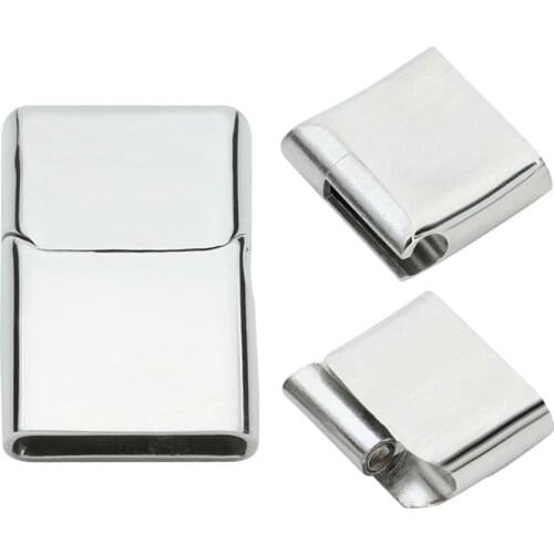 1PC Silver Color Stainless Steel 16.5*4.5 MM Bracelet Clasps Jewelry Findings fit Leather Cord Rope Women Men Bracelets Making