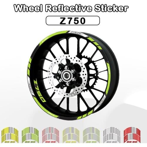 12 Strips Stickers Moto Decal Motorcycle Decals Reflective Waterproof Wheel Decals For Kawasaki Z750 Z 750 Z750R Z750S 2008-2013