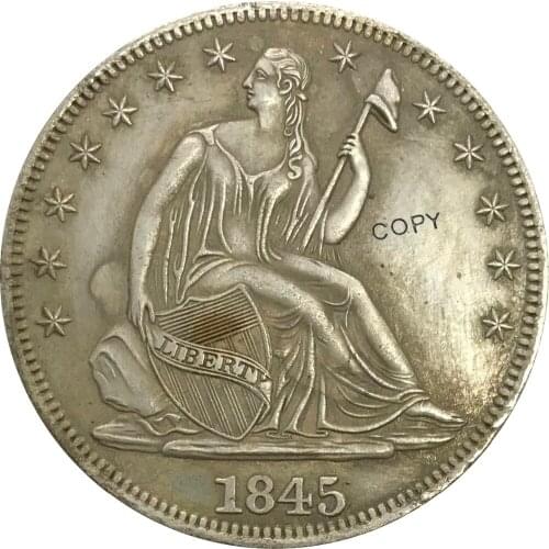 1845 United States Half Dollar Cupronickel Plated Silver Collectibles Copy Coin