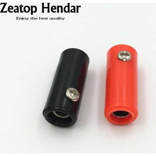 2Pcs 4mm Banana Female Jack Brass Silicone Insulated In Line Socket Plug Screw for Speaker Amplifier Binding Post