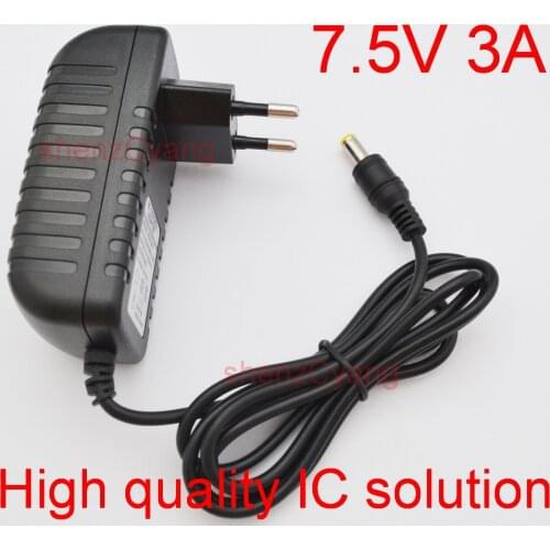 50PCS 7.5V3A High quality IC solutions DC7.5V 3A Switch power supply,22.5W LED power adapter, 3000mA EU plug 5.5mm x 2.1-2.5mm
