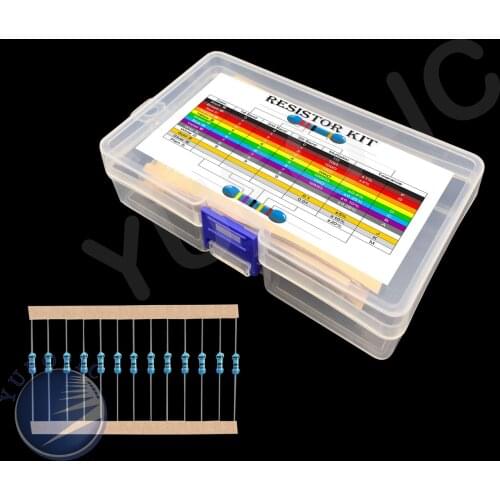 600 Pcs (30 Kinds x Each 20pcs) 1 BOX Metal Film Resistor pack 1/4W 1% resistor assorted Kit Set 10R 22R 100R 150R 200R 1K 10K