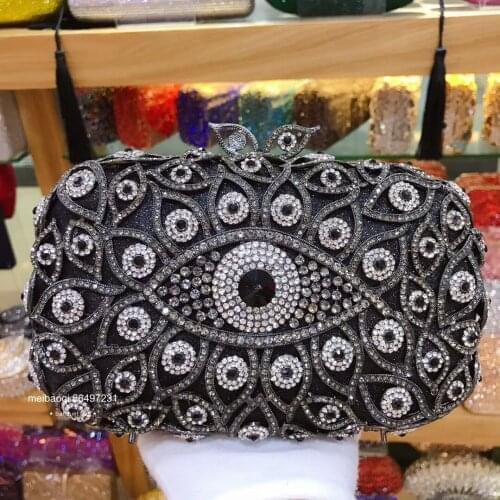 XIYUAN BRAND blue purple color Clutch Womens dazzling Evening Bags Bling Day Clutches black Metal Wedding Purse Female Handbag