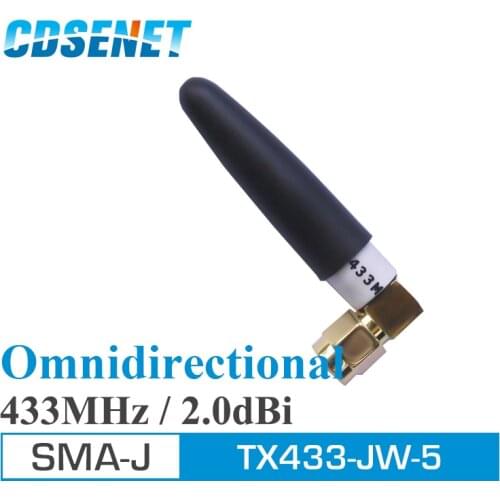 CDSENET TX433-JW-5 SMA-J Interface uhf Whip Antenna Omnidirectional 433MHz 2.0dBi SMA Male Omni Antennas for IoT