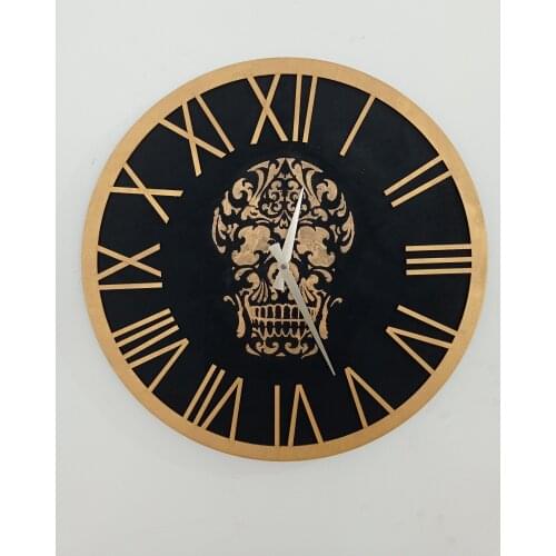 Goodtime Skull Decorative Wall Clock 50 cm MDF Wooden Home Needles Design Free Shipping