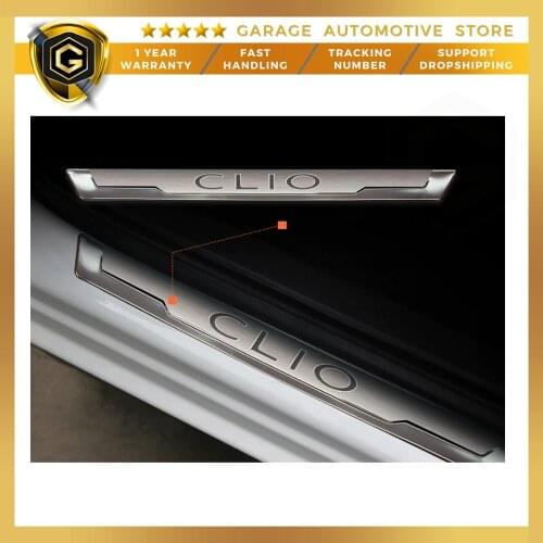 For Renault Clio 3 Stainless Steel Chrome Accessory Front Door Sill 2 Piece