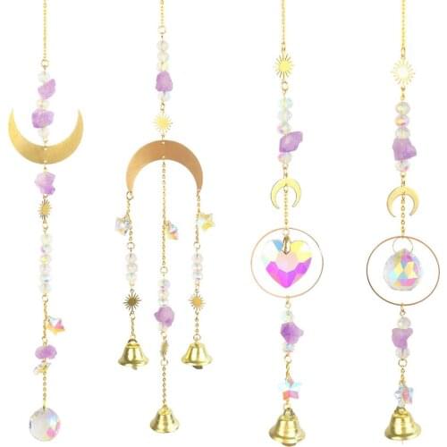 Crystal Diamond Prisms Hanging Rainbow Chaser Wind Chimes Lighting Accessories for Window Curtains Pendant Home Garden Car Lamp