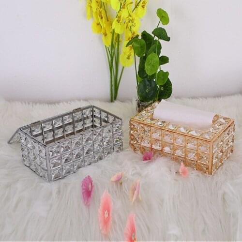 Fashion home style Nordic minimalist home living room coffee table top napkin storage crystal tissue box hillary clinton