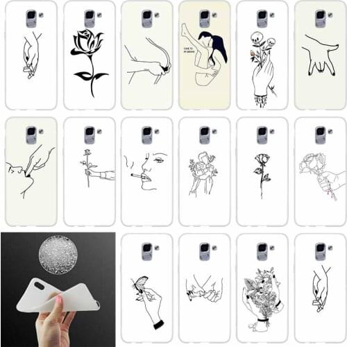 Soft Phone case Cover Line art body painting FOR Coque Samsung Galaxy J6 J4 J8 J7 2018 Plus J3 J5 J7 Prime Pro 2017 2016 Casse