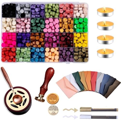 600PCS DIY Sealing Wax Seal Box Set Beans Stamp For Vintage Craft Envelope Wedding Wax Seal Ancient Sealing Wax Stamping Tools