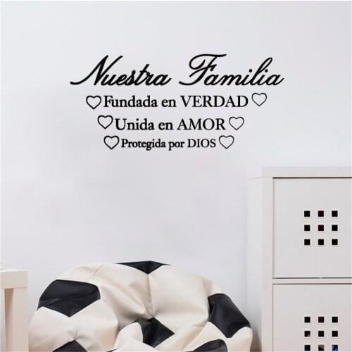 Bible Verse Spain Quote Wall Decal Our Family Truth Joined in love Kept Wall Decal Home Decor Vinyl RU4063