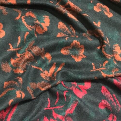 Small Floral Wool Jacquard Fabric for Dress Womens Custom Knitted Mink Velvet Cloth Autumn Winter Sewing Material Home Textile