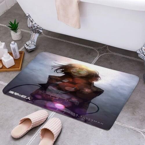 Attack on Titan Mikasa Cheaper Anti-slip Modern Area Rugs Living Room Balcony Bathroom Printed Carpet Doormat Hallway Bath Mat