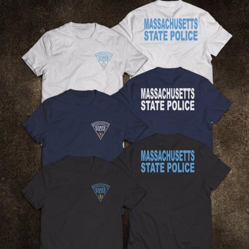 2019 Fashion NEW Massachusetts Police State United States Department Justice Mens Tee T-Shirt Tee shirt