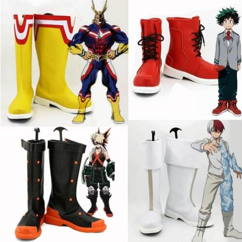 Anime Boku No Hero Academia Midoriya All Might Shoto Todoroki Bakugou Cosplay Shoes My Hero Academia Boots Custom made Free Ship