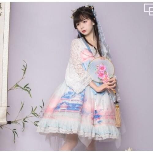 Chinese Style Lolita Dress Qiongyu Building OP Chinese Element Dress As Gift Cosplay Halloween