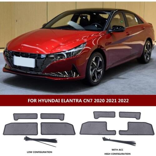 For Hyundai Elantra Avante 2021 2022 Car Body Styling Grille Grill Insect Prevention Net Trim Front Defend Insects Grid