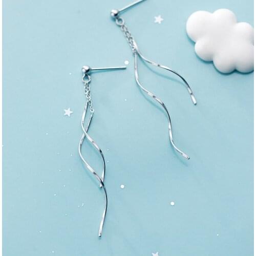 Modian Classic Geometric Spiral Line Dangle Earring for Women Sterling Silver 925 Minimalism Drop Earring Fine Jewelry Brincos