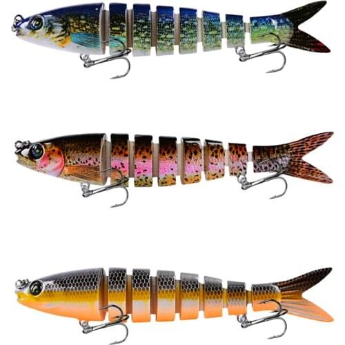 Jointed Fishing Lure Lifelike Multi-section Baits Swimbait Hard Bait 6# Hook
