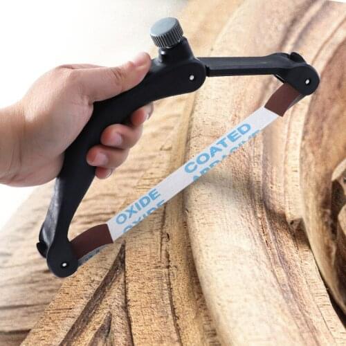 Folding Sandpaper Holder 230-290mm Adjustable Handheld Sanding Bow 25mm Sanding Belt Grinding Abrasive Tool