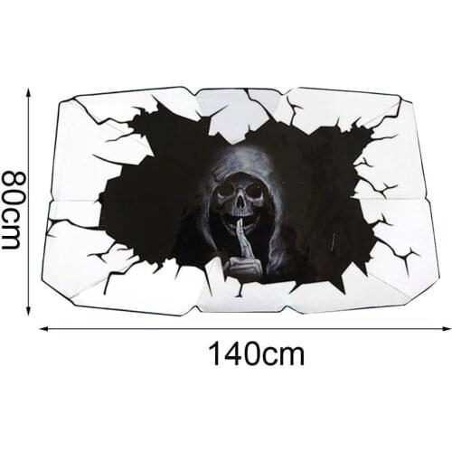 Foldable Car Windshield Sun Shade Umbrella Car UV Cover Sunshade Heat Insulation Front Window Halloween Horror Printing Umbrella