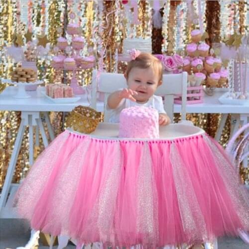 35*99cm Tutu Tulle Table Chair Skirts Baby Shower Decorations Chair Sashes For Wedding Event Decoration Festive Party Supplies