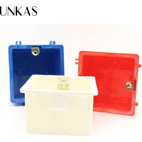 UNKAS Hot Sale 86*86MM Cassette Universal White Wall Mounting Box for EU/UK Socket Back Box and Wall Touch Switch popular in RU