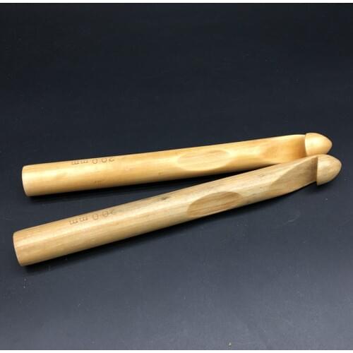 1Pcs Big Size Bamboo Handle Crochet Hook Super Thick Yarn Iceland Knitting Weaving Needle Eco-Friendly DIY Craft Loom Tools