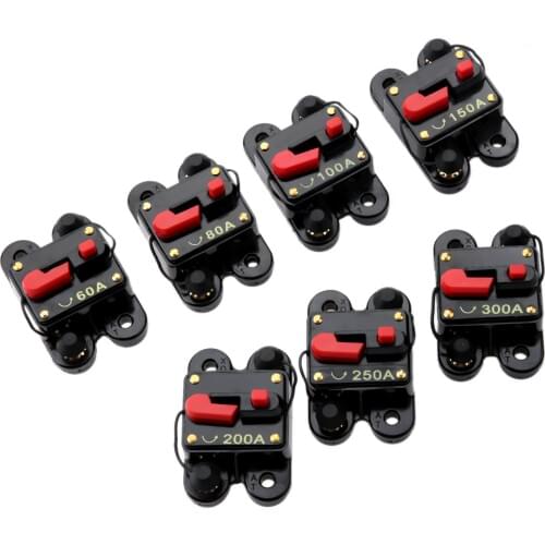 Yetaha 12V-24V DC 60A 80A 100A 150A 200A 250A Car Audio Inline Circuit Breaker Fuse Inverter Video System Overlord Protection