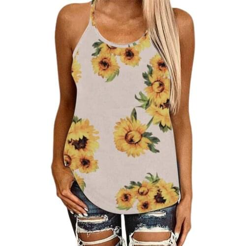 Sexy Women Camisole Sleeveless Back Hollow Out Solid Color Sunflower Leopard Blouse Vest Backless Tanks Tops Summer Plus Size