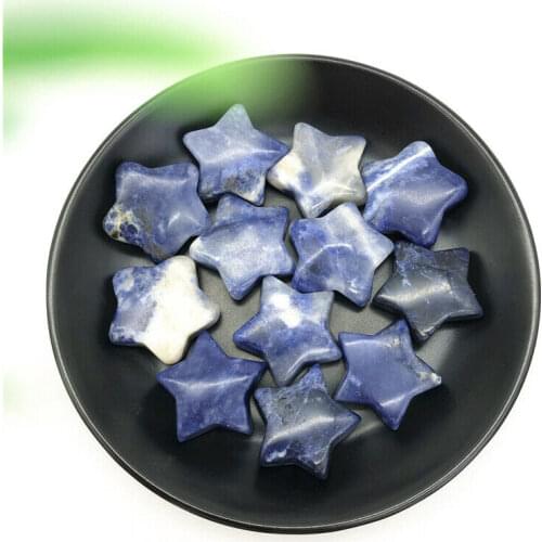 1PC Natural Blue Sodalite Star Shaped Crystal Gemstone Meditation Healing Stones Natural Stones and Minerals