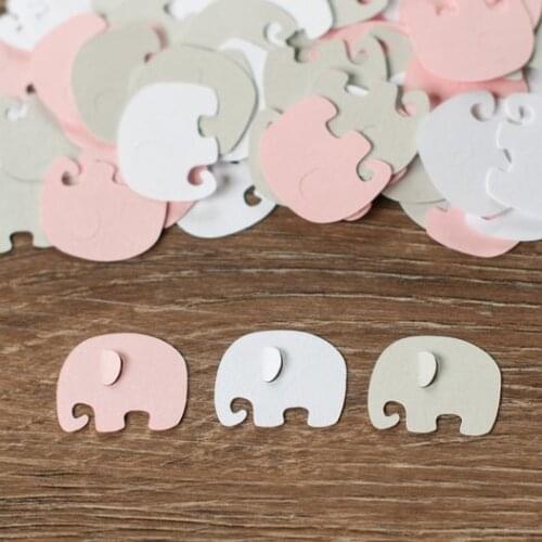 100pcs Elephant Baby Shower Confetti Birthday Party Decoration Supplies