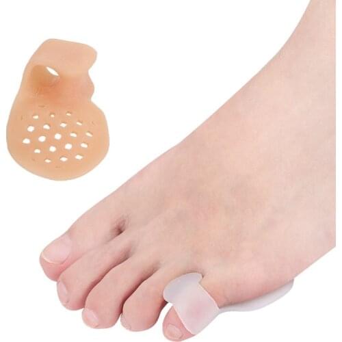 2Pair Silicone Gel Toe Bunion Guard Foot Care Finger Toe Separator Little Toe Thumb Hallux Valgus Toe Separators For Daily Use