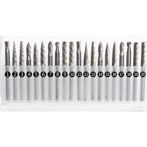 20 Pieces titanium-plated alloy grinding head dremel accessories needle tip grinding alloy Dremel Accessories for Rotary Tools