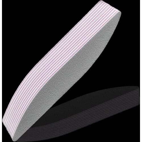 5pcs White Sandpaper Crescent Moon Double Side Emery Professional Nail File 100/180 Manicure Tools Cuticle Remover Buffer Files