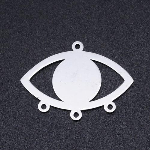 5pcs/lot 100% Stainless Steel Eye Connector Charms Wholesale Accept OEM Order Bracelets Pendants Top Quality Never Tarnish
