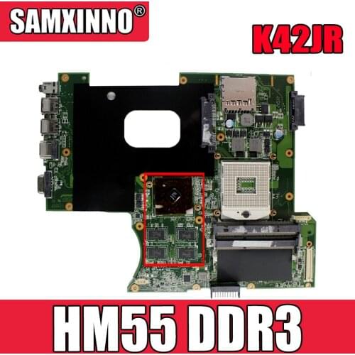 Akemy For Asus K42JR Laptop motherboard REV 2.0 HM55 DDR3 For Asus k42j A40J K42JZ K42JB K42JY Laptop Mainboa 100% tested intact