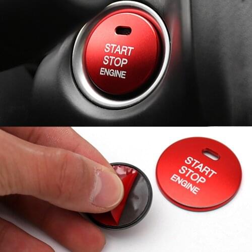 Aluminum Car Engine Start Stop Push Button Switch Replace Cover Trim Cap Sticker for Mazda 3 Axela CX-3 CX-4 CX-5 Styling Tools