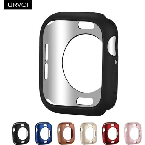URVOI Bumper for apple watch 6 SE 5 4 3 2 TPU case cover for iwatch protector slim fit frame matte color painting 38 40 42 44mm