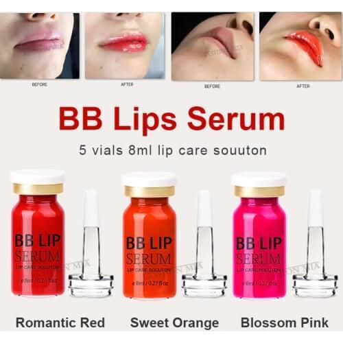 Korean 8ml BB Lips Glow Ampoule Serum Starter Kit Lip Gloss BB Cream Pigment for Lip Coloring Moisturizing Microneedle Treatment