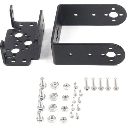 Double Axle Robot Servo Bracket Aluminum Steering Bearing Servo Multifunction U L For MG995/996/15kg 20kg Rc Toy Robot Accessory