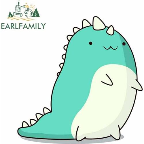 EARLFAMILY 13cm x 12.4cm For BABY DINOSAUR Laptop Car Stickers Sunscreen Decal Anime Waterproof Occlusion Scratch Decoration