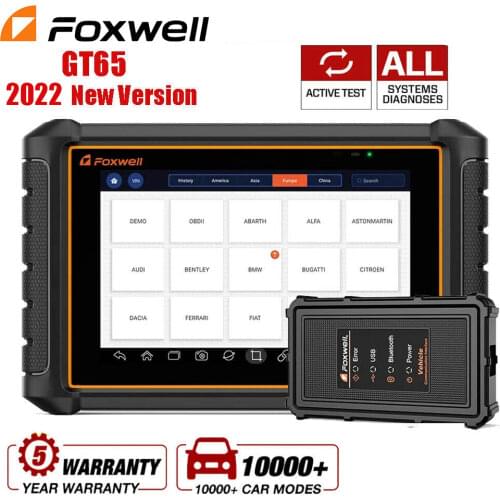 FOXWELL GT65 OBD2 Automotive Scanner Action Test FULL System Diagnosis AF IMMO DPF 28 Reset Functions OBDII Diagnostic Tools