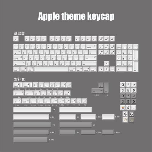 166-keys Apple theme keycap English/Japanese root XDA Profile PBT Dye-Sublimation for MX mechanical keyboard
