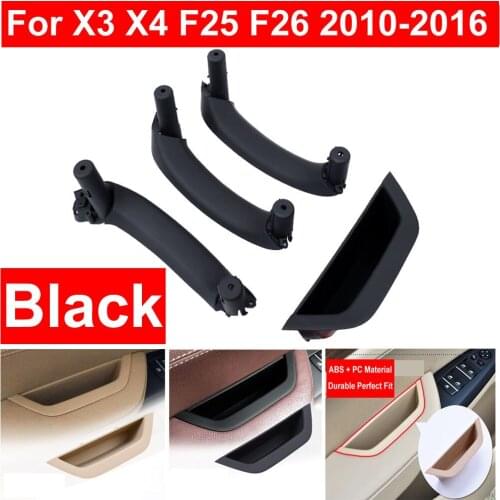 LHD RHD Black Front Rear Left Right Car Interior Door Handle Inner Panel Pull Trim Cover Armrest For BMW X3 X4 F25 F26 10-2016