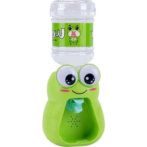Mini Water Dispenser For Children Kids Gift Cute Water Juice Milk Drinking Fountain Simulation Cartoon Frog Kitchen Pretend Toys